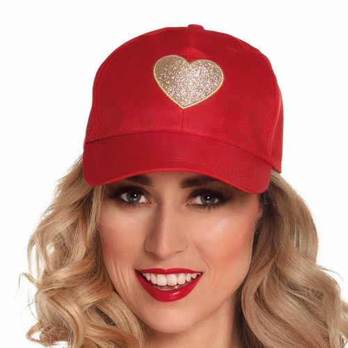 Casquette Rouge Coeur Adulte Taille Unique