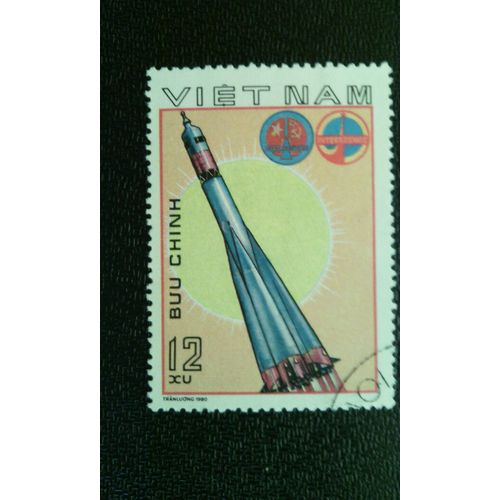 Timbre Vietnam (Yt 246 ) 1980 Soyouz 37 Lancement
