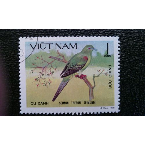 Timbre Vietnam ( Mi 1170 ) 1981 Pigeon Vert À Ventre Jaune (Treron Seimundi)