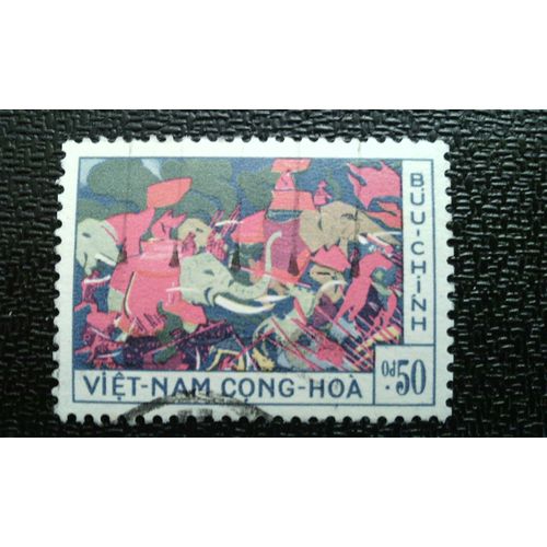 Timbre Vietnam Du Sud (Yt 106 ) 1959 Histoire SUrs Trung 1