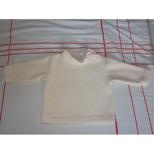 Pull Tom Et Kiddy Polaire 12 Mois Ecru
