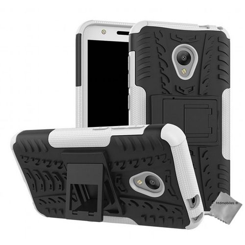 Housse Etui Coque Rigide Anti Choc Pour Alcatel U5 + Film Ecran - Blanc