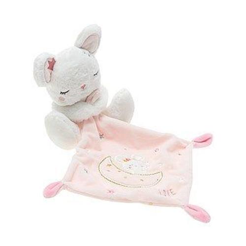Doudou Souris Blanche & Rose Mouchoir Lune Etoiles Theme Love Peluche Jouet Petite Fille Soft Toys Blankie Mouse Baby Kiabi Simba Toy Sbenelux