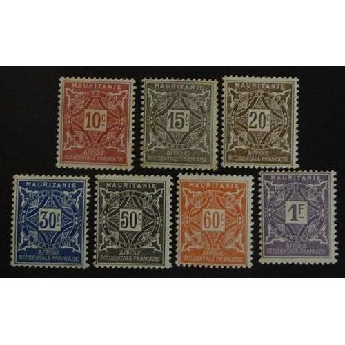 Mauritanie Timbre Taxe Neuf Y&t N° 18 À 24 Lot De 7 Timbres De 1914 Cote 7.30