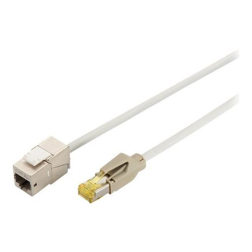 DIGITUS Professional Consolidation-Point cable - Rallonge de câble réseau - RJ-45 (M) pour RJ-45 (F) - 5 m - SFTP - CAT 6a - démarré, moulé, colonne montante, sans crochet, connecteur Keystone -...