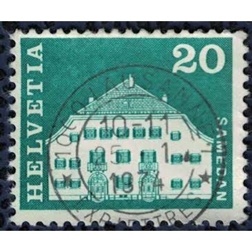 Suisse 1968 Oblitéré Rond Used Manoir Planta House Samedan Su