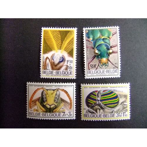 Belgica Belgique 1971 Fauna Insectos Insectes Insects Yvert 1610 / 13 ** Mnh