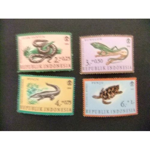 Indonesia Indonésie1966 Fauna Reptiles Yvert 494 / 97 ** Mnh