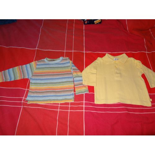 2 T-Shirts Coton 12 Mois Multicolore