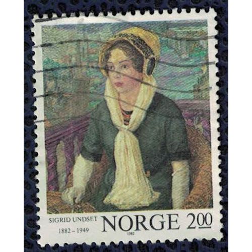 Norvège 1982 Oblitéré Used Écrivain Sigrid Undset Romancière