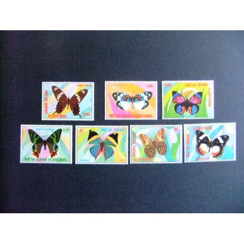 Guinea Ecuatorial 1977 Fauna Mariposas Papillons Butterfly Yvert 104 + Pa 88 ** Mnh