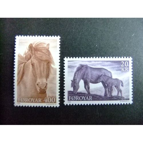 Feroe Foroyar Féroé 1993 Fauna Caballos Chevaux Horse Yvert 244 / 45 ** Mnh