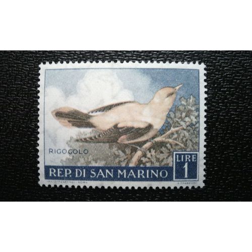 Timbre San Marino (Yt 479 ) 1960 Séries: La Vie Des Oiseaux Golden Oriole (Oriolus Oriolus)