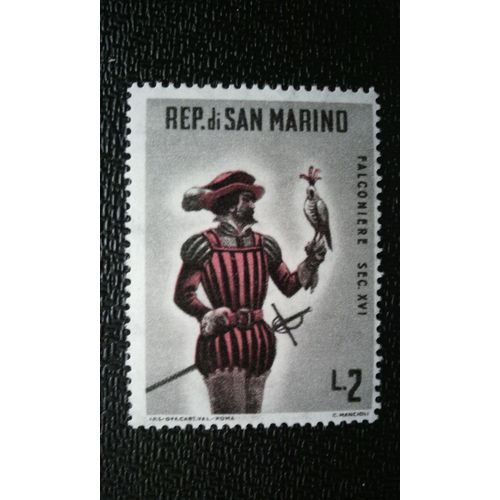 Timbre San Marino (Yt 511 ) 1961 Fauconnier De Chasse