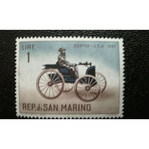 Timbre San Marino (Yt 527 ) 1962 Séries: Classique Automobiles Duryea (1892)