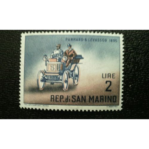 Timbre San Marino (Yt 528 ) 1962 Séries: Automobiles Classiques Panhard & Levassor (1895)
