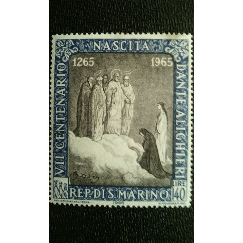 Timbre San Marino (Yt 658 ) 1965 Dante Alighieri (1265-1321), Poète.