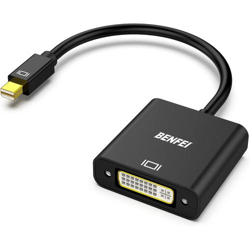 Adaptateur Mini DisplayPort vers DVI, Mini DP(Thunderbolt 2) vers DVI compatible avec MacBook Air/Pro, Microsoft Surface Pro/Dock, moniteur, projecteur et plus