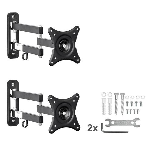 TECTAKE Support Mural TV Orientable et Inclinable avec Bras articulé pour écran 10"" à 24"" x 2