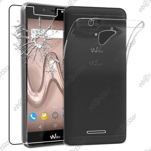 Ebeststar ® Pour Wiko Tommy 2 Plus - Housse Etui Coque Silicone Gel Souple Ultra Fine 0,3mm Et Invisible + Film Protection Écran En Verre Trempé, Couleur Transparente