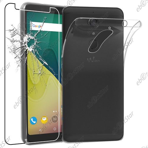 Ebeststar ® Pour Wiko View Xl - Housse Etui Coque Silicone Gel Souple Ultra Fine 0,3mm Et Invisible + Film Protection Écran En Verre Trempé, Couleur Transparente