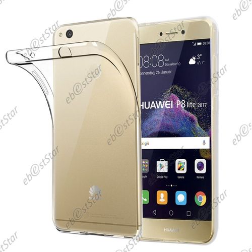 Ebeststar ® Pour Huawei P8 Lite (2017) - Housse Etui Coque Silicone Gel Souple Ultra Fine 0,3mm Et Invisible, Couleur Transparente [Dimensions Precises De Votre Appareil : 147.2 X 72.9 X 7.6 Mm, Écran 5.2'']