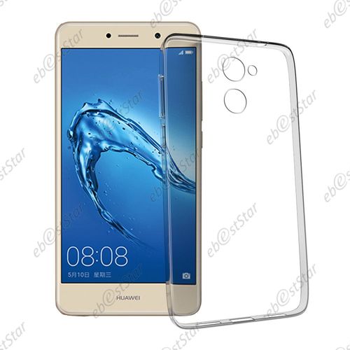 Ebeststar ® Film Protection Écran En Verre Trempé + Coque Silicone Gel Ultra Fine Housse Etui Souple Pour Huawei Y7, Couleur Transparente [Dimensions De Votre Appareil : 153.6 X 76.4 X 8.4 Mm]