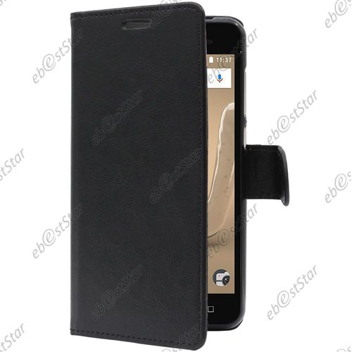 Ebeststar ® Etui Portefeuille Housse Coque Protection Folio Book Livre Pour Wiko Sunny 2 Plus, Couleur Noir [Dimensions Precises De Votre Appareil : 146.3 X 73.7 X 9.8 Mm, Écran 5'']