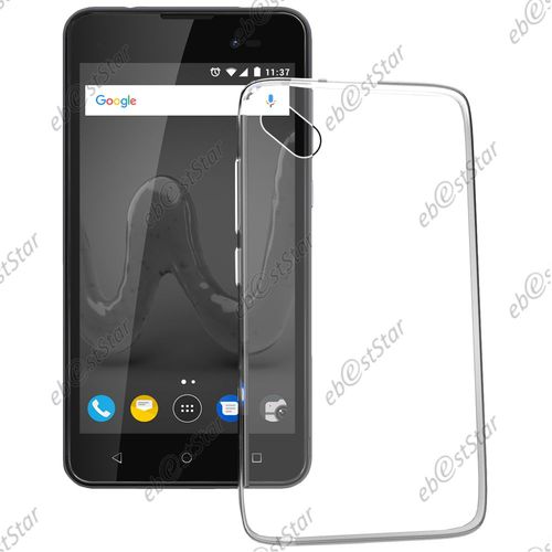 Ebeststar ® Film Protection Écran En Verre Trempé + Coque Silicone Gel Ultra Fine Housse Etui Souple Pour Wiko Sunny 2 Plus, Couleur Transparente [Dimensions De Votre Appareil : 146.3 X 73.7 X 9.8 Mm,]