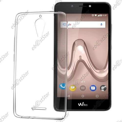 Ebeststar ® Film Protection Écran En Verre Trempé + Coque Silicone Gel Ultra Fine Housse Etui Souple Pour Wiko Tommy 2 Plus, Couleur Transparente [Dimensions De Votre Appareil : 155.3 X 76.8 X 8.9 Mm]