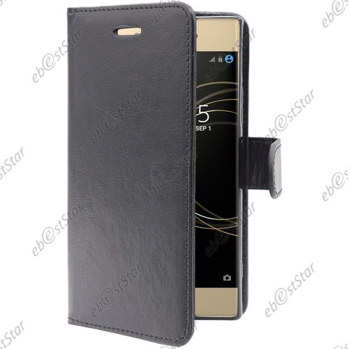 Ebeststar ® Etui Portefeuille Housse Coque Protection Folio Book Livre Pour Sony Xperia Xa1 Plus, Xa1 Plus Dual, Couleur Noir [Dimensions De Votre Appareil : 155 X 75 X 8.7 Mm, Écran 5.5'']