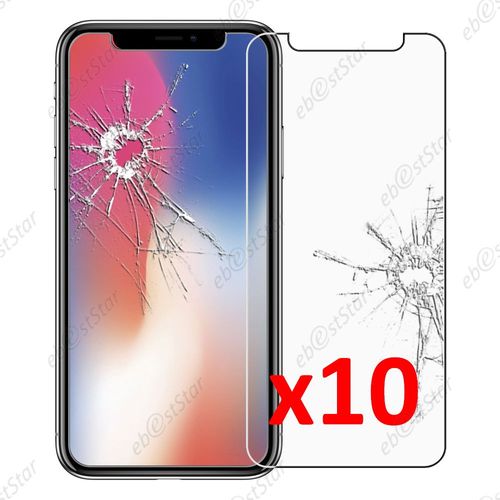 Ebeststar ® Lot X10 Film Protection Écran Verre Trempé Protecteur Tout Écran Pour Apple Iphone X 5.8", Iphone 10 [Dimensions De Votre Appareil : 143.6 X 70.9 X 7.7 Mm, Écran 5.8''] [Note Importante Lire Description]