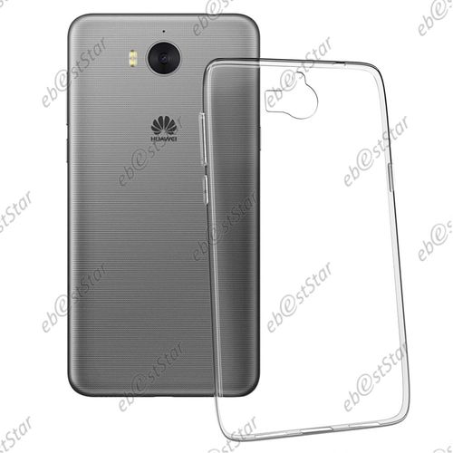 Ebeststar ® Housse Coque Protection Silicone Gel Ultra Fine 0,3mm Etui Souple + Vitre Anti Casse Film Écran Verre Trempé Pour Huawei Y6 2017, Couleur Transparente [Dimensions De Votre Appareil : 143.8 X 72 X 8.4 Mm]