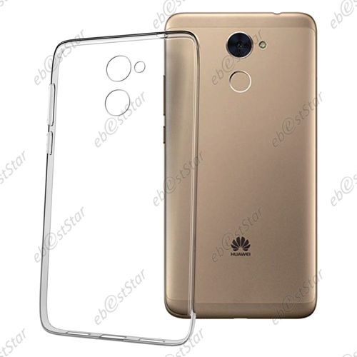 Ebeststar ® Housse Coque Protection Silicone Gel Ultra Fine 0,3mm Etui Souple + Vitre Anti Casse Film Écran Verre Trempé Pour Huawei Y7, Couleur Transparente [Dimensions De Votre Appareil : 153.6 X 76.4 X 8.4 Mm]