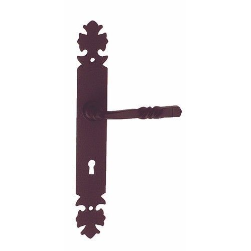 Poignées de porte sur plaque - fer noir - bdc - Bourgogne BOUVET