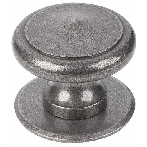 Bouton de porte fixe - rustique - en fer patiné cémenté - modèle 47 BOUVET