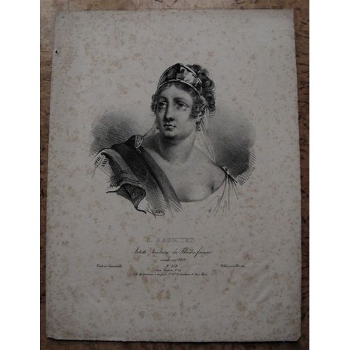 Gravure Ancienne Par Julien 19° Raucourt Comédienne Théâtre Français Lesbianisme