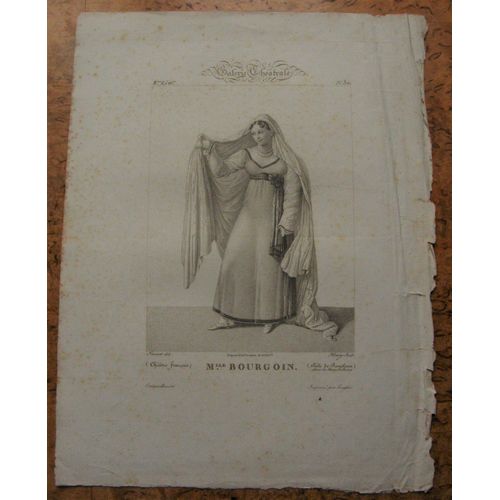 Gravure Ancienne Henry 19° Mlle Bourgoin Comédienne Théâtre Français