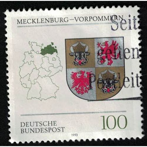 Allemagne 1993 Oblitéré Used Blason État Fédéral Mecklembourg Poméranie Occidentale Su