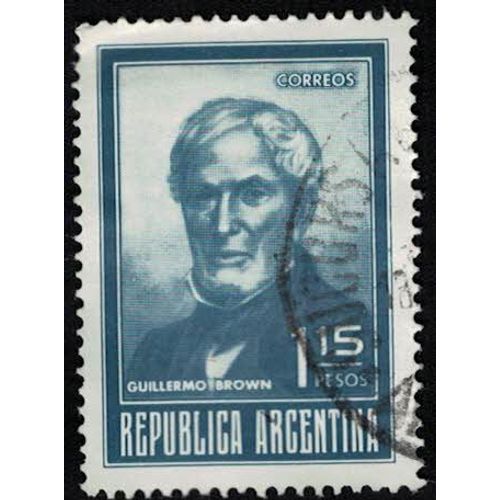 Argentine 1972 Oblitéré Used Amiral Guillermo Brown Fondateur De La Marine Argentine Su