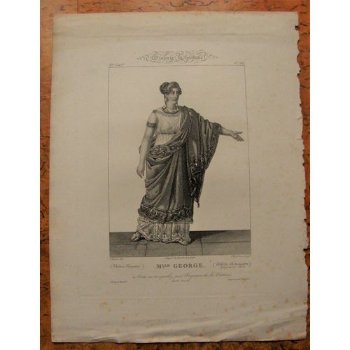 Gravure Ancienne Prud'hon 19° Mlle Georges Comédienne Théâtre Français Coeuré