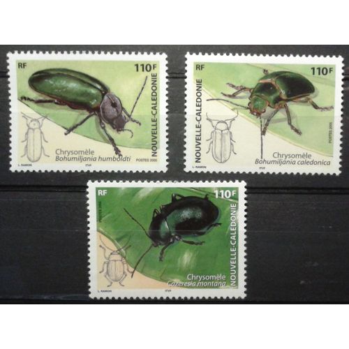 3 Timbres Nouvelle-Calédonie 2005 Yvert Et Tellier N°960, 961 Et 962 Chrysomèle Neuf**
