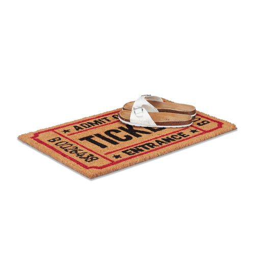 Relaxdays Paillasson En Fibres De Coco Ticket D?Entrée Vintage Billet Ciné Tapis