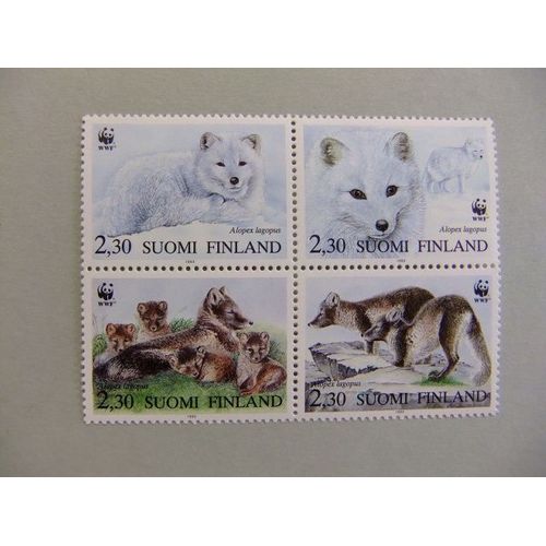 Finlandia Finlande 1993 Fauna Wwf Le Renard Arctique Yvert 1166 / 69 ** Mnh