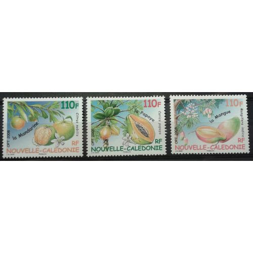 3 Timbres Nouvelle-Calédonie 2008 Yvert Et Tellier N°1041, 1042 Et 1043 Fruits Tropicaux Neufs**