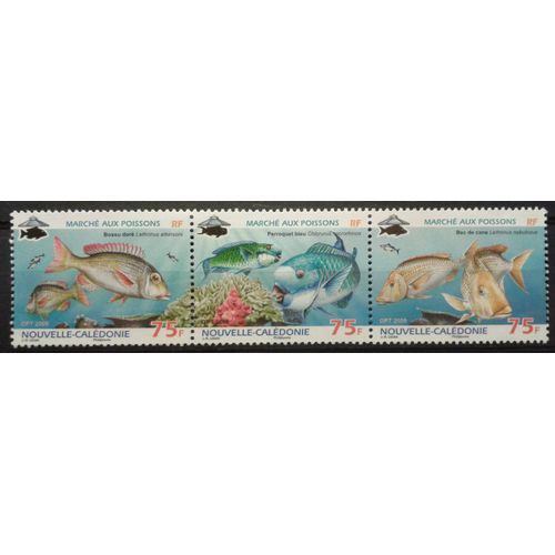 Bloc 3 Timbres Nouvelle-Calédonie 2009 Yvert Et Tellier N°1061, 1062, 1063 Marché Aux Poissons Neuf**