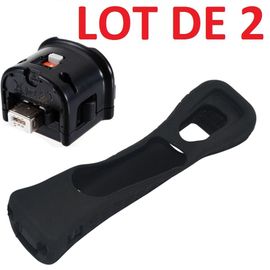 2 X Wii Motion Plus Pour Manette Wiimote Nintendo Wii + Housse Silicone - Noir