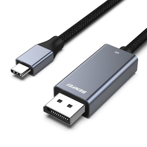 Câble USB C vers DisplayPort 1.8M (4K@144Hz), câble USB Type-C vers DisplayPort [compatible Thunderbolt 3/4] avec iPhone 15 Pro/Max, MacBook Pro/Air 2023, iPad Pro, iMac, S23, XPS 17