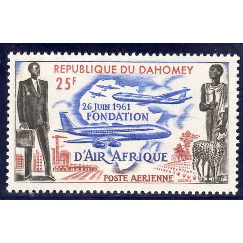 Timbre De Poste Aérienne Du Dahomey (Fondation De La Compagnie Aérienne "Air Afrique