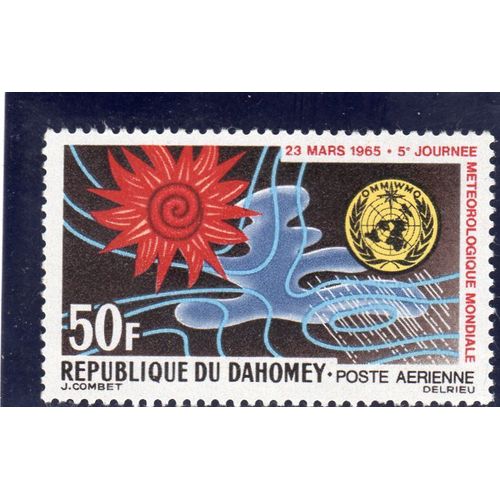 Timbre De Poste Aérienne Du Dahomey (Journée Météorologique Mondiale)